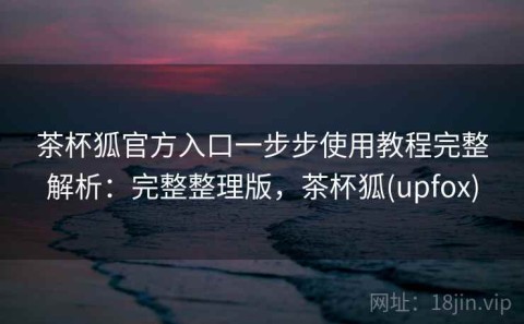 茶杯狐官方入口一步步使用教程完整解析：完整整理版，茶杯狐(upfox)