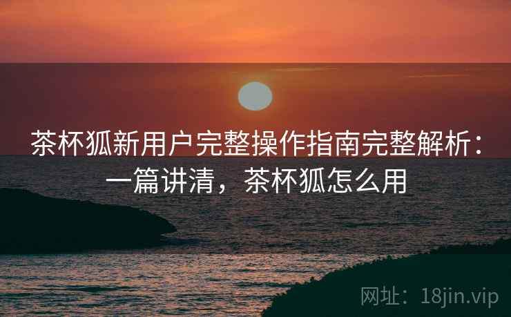 茶杯狐新用户完整操作指南完整解析：一篇讲清，茶杯狐怎么用